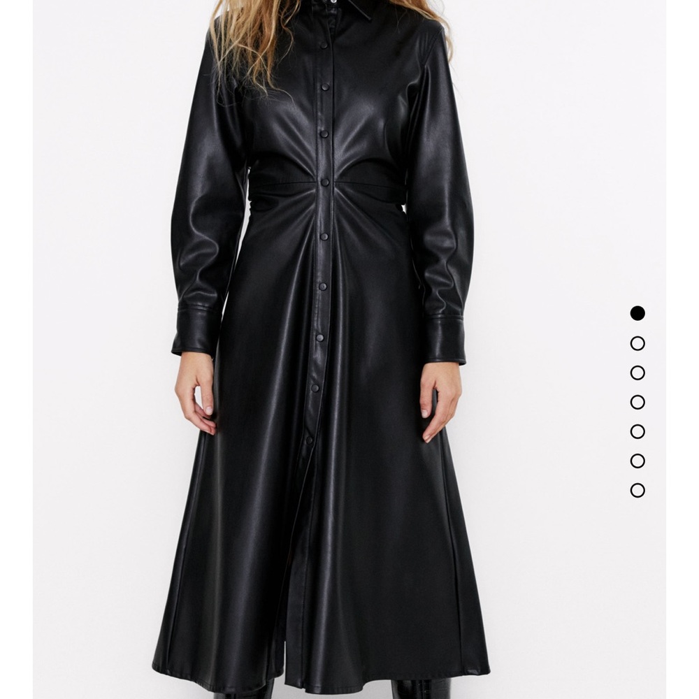 Zara Faux Leather Midi dress